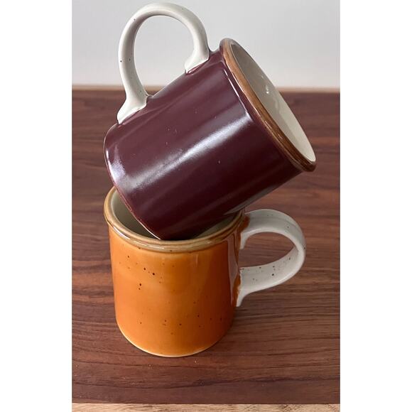 Vintage Ji Stonecrest Mug Set - Margaret F2 Gale F4 Orange Brown Cup Coffee Tea - Picture 2 of 13
